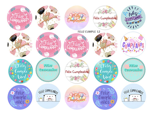 Sprink Láminas Comestibles Choco-transfers Colorido Feliz Cumple 12