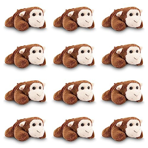 Bosque Mini Monkey Plush Toys  12 Pack Tiny Plushies Stuffe