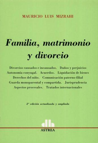 Libro Familia, Matrimonio Y Divorcio