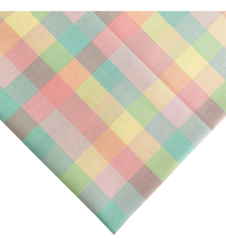 Tecido Tricoline Xadrez Candy Colors 100%algod 0,50×1,50 Mts