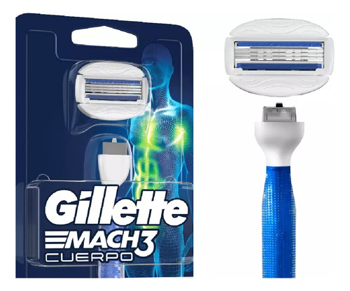 Gillette Máquina De Afeitar Recargable Mach3 Cuerpo 1unidad
