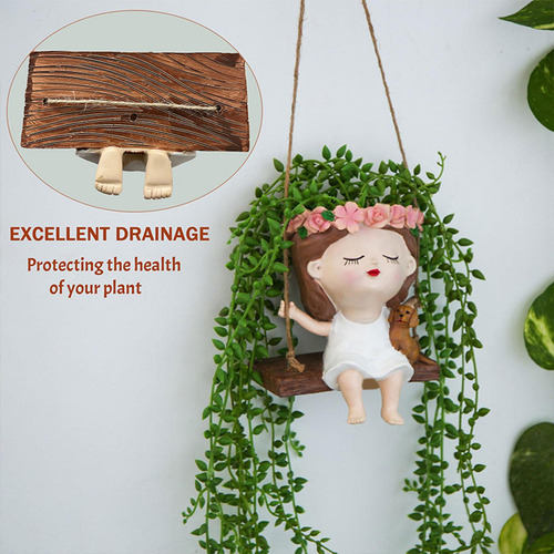 Maceta Colgante De Cuerda Para Niña, Ligera Y Creativa,