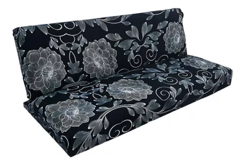Sofá cama clic clac, tapizado en tejido color gris, funda lavable