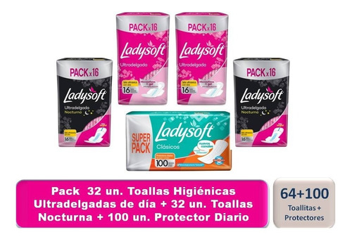 Pack Toallas Higienicas Ladysoft + Nocturna + Protector