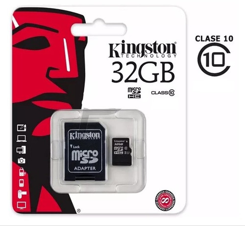 Memoria Microsd 32 Gb Kingston Clase 10 + Adaptador Sd