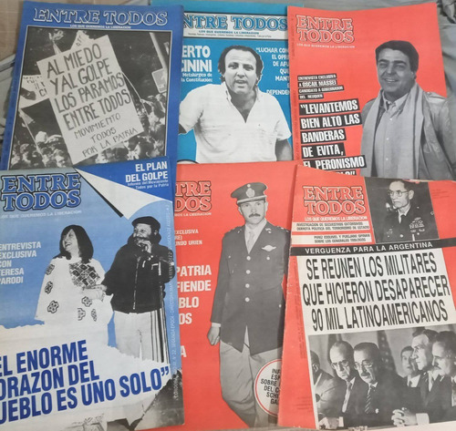 Revista Entre Todos - Mtp - Lote 6 Ejemplares  Año 1987
