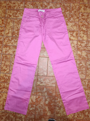 Pantalón Tipo Jean De Gabardina Sans Doute  Rosa Intenso Ts