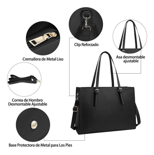 Imagen 6 de 7 de Bolsas De Mujer Totes 15.6 Pulgadas Portafolios Para Laptop