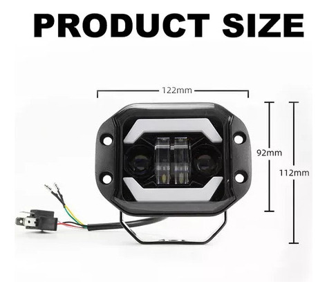 Faros Antiniebla Led De Luz Alta Y Baja H4 Con Luz Ámbar Drl