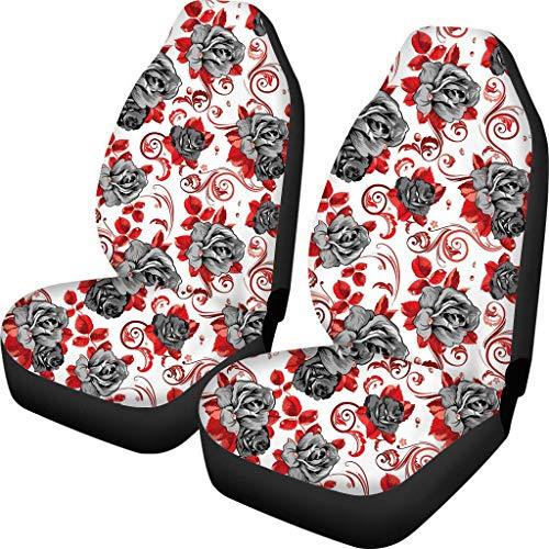 Ndistin Red Floral Rose Mujer Señoras Car Seat Cubiertas De