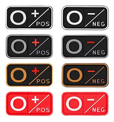 Kit De Parches De Tipo Sanguíneo 3d Pvc A+ B+ Ab+ O+ P...