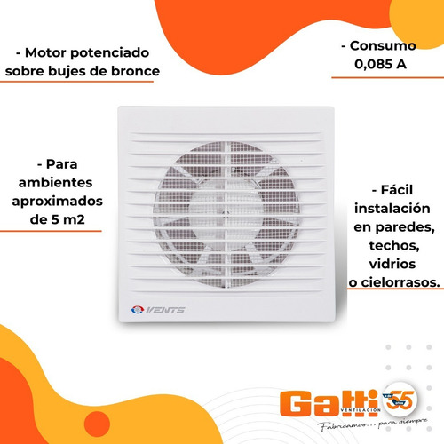 Imagen 6 de 10 de Extractor De Aire Baño 4(10 Cm) Motor Potenciado Buje Bronce