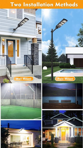 Imagen 6 de 10 de Foco Solar Led 200w Exterior C/ Sensor Y Control + Brazo Pro