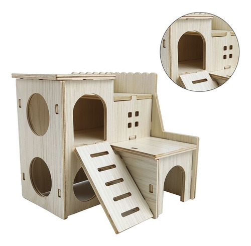 Casa De Escalada Para Hámsteres, De Madera, De Juguete, Resi