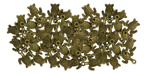 50 Piezas Colgantes De Tortuga Marina Abalorios De Bronce