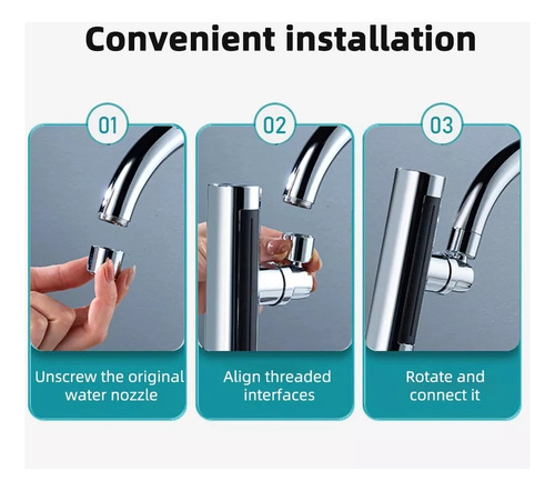 Llave Grifo Universal Cascada Lluvia 360° Giratoria 4 Modos