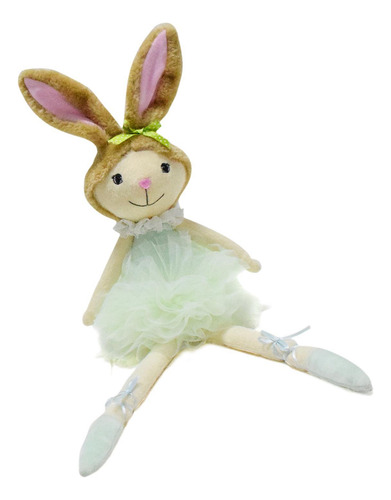 Easter Bunny Doll Statue Decor Sculture Lindo Adorno Verde
