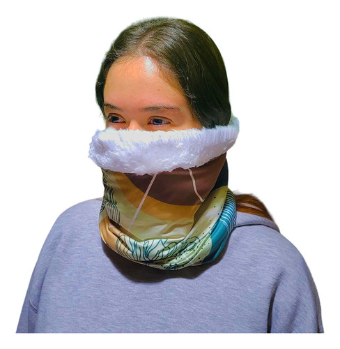 Tapabocas Buff Invierno Estampados Fulano&mengano Color Natural Flores