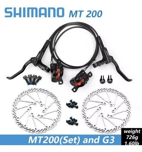 Frenos Hidraulicos De Bicicleta Mt200 Con Discos 160x160