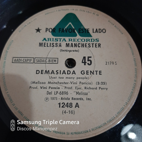 Simple Melissa Manchester Arista Records 1248 C12