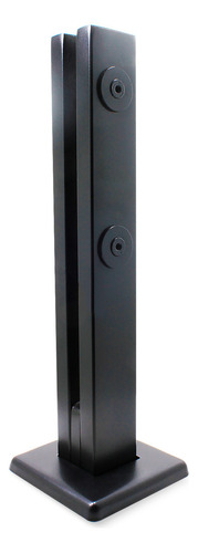 Coluna Torre Em Inox 30 Cm 2 Furos Guarda Corpo Preta
