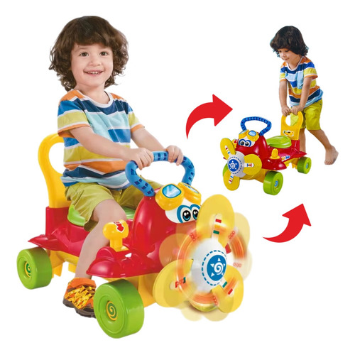 Montable Avion Caminador Multifuncional Luz Musical 2en1