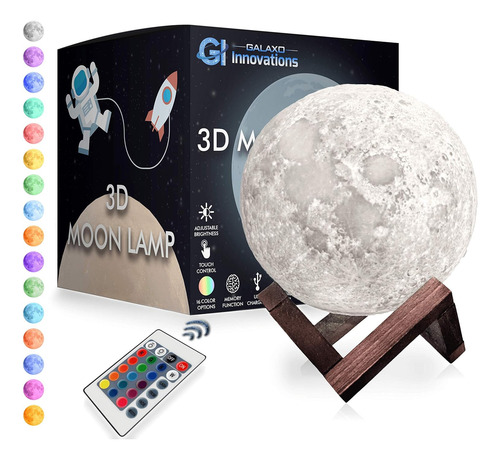 Lámpara De Luna 3d Galaxo (5.9 Pulgadas) Soporte De Ma...