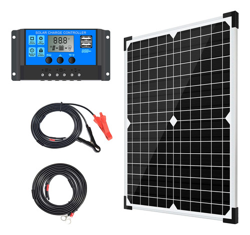 Kit De Panel Solar 20w Controlador 10a Para Mantenimiento De