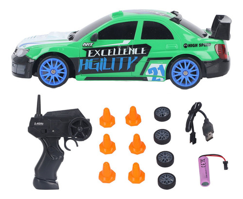W Motor Rc Drift Car Race 1/24, Verde, Seguro, Fuerte Y