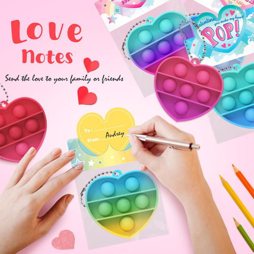 Fidget Toys Cmiolacuna Heart Pop Stress Relief, 30 Paquetes