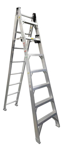 Escalera Convertible De Aluminio Tipo Ii 15 Escalones 175kg