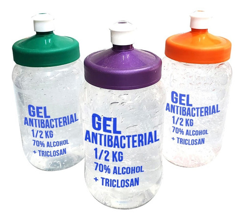 Lote 1/2 Kg De 3 Pz Gel Anti Bacterial 70% + Triclosan 