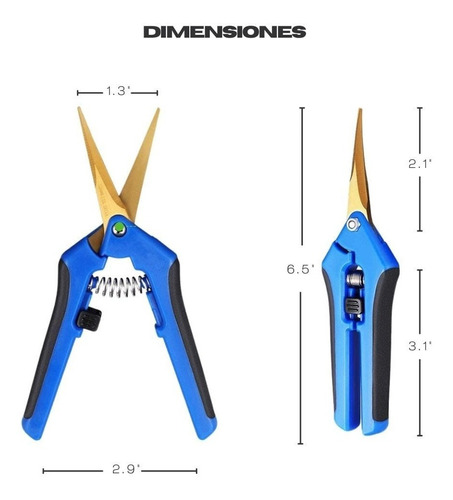 Imagen 2 de 4 de Tijeras Podadoras Para Flores De Precisión De Hoja Curva