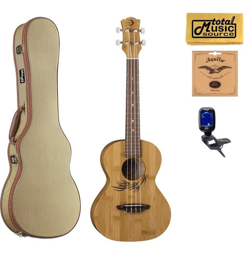 Imagen 1 de 1 de Luna Guitars Ukelele Tenor Bambu Tweed Estuche Bundle T