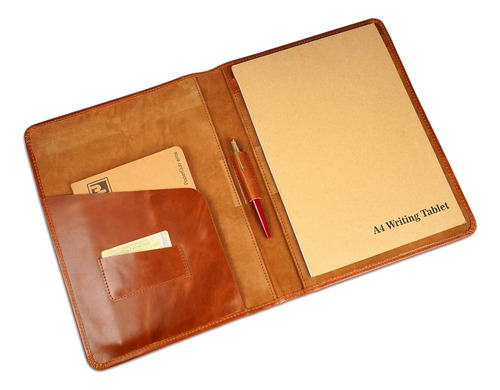 Portafolio De Cuero, Carpeta De Documentos A4, Almohadi...