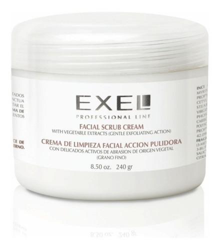 Crema Exfoliante De Limpieza Facial Grano Fino Exel 240 G