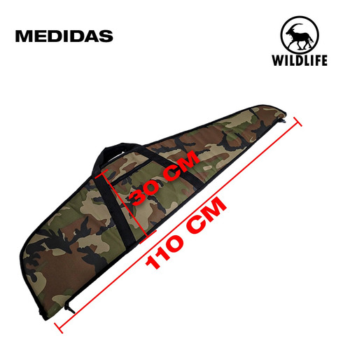 Imagen 2 de 10 de Funda Rifles Carabinas Wild Life 110 A 130 Cm Camu Bandolera