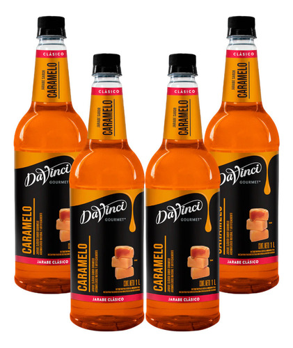 Jarabe Davinci Para Bebidas Sabor Caramelo - Pack 4 Botellas