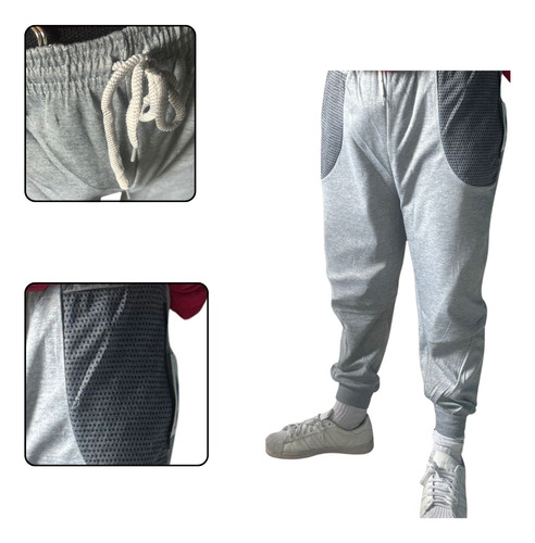 60 Pants Jogger Deportivo Gym Bolsas Red Con Cierre Mayoreo