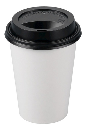 Vaso Para Café Blanco Termico Con Tapa 12oz (50 Und)