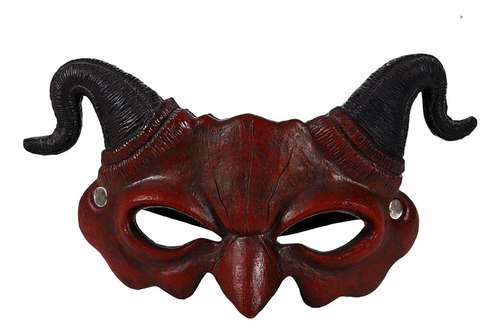 Disfraz De Máscara De Diablo De Cuerno Novedad Fiesta Rojo