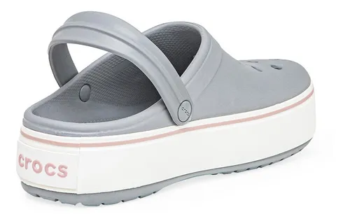 Zueco Crocs Crocband Platform Clog Mujer Gris Solo Deportes
