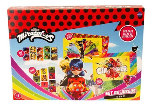 Miraculous Set Juegos 4 En 1: Memo + Domino + 2 Rompecabezas