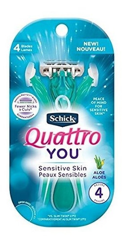 Schick Quattro You, Piel Sensible, Cuatro Cuchillas, Maquini