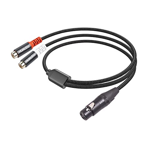 Cable De Conexión Divisor En Y Hembra Xlr De 1 Pie A 2 Rca,