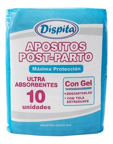 Apósitos Post Parto Dispita Máxima Protección 10 Unidades