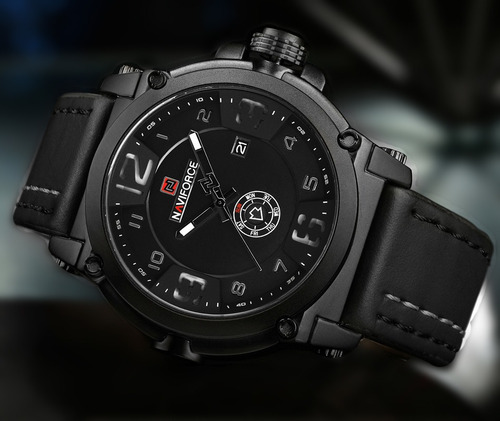 Relógio Naviforce Masculino Militar Esportivo Pulseira Couro