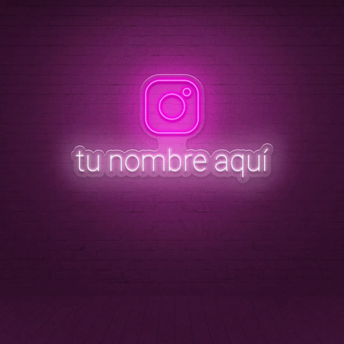 Letrero Led Neón Usuario Instagram Personalizado 12cm Letra