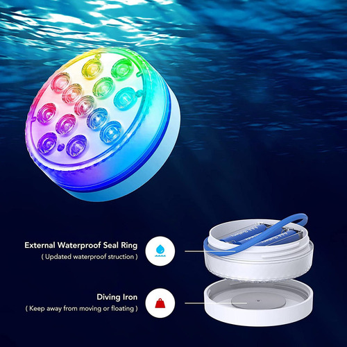 Imagen 3 de 10 de Luces Llevadas Sumergibles Con Piscina Decorativa Impermeabl
