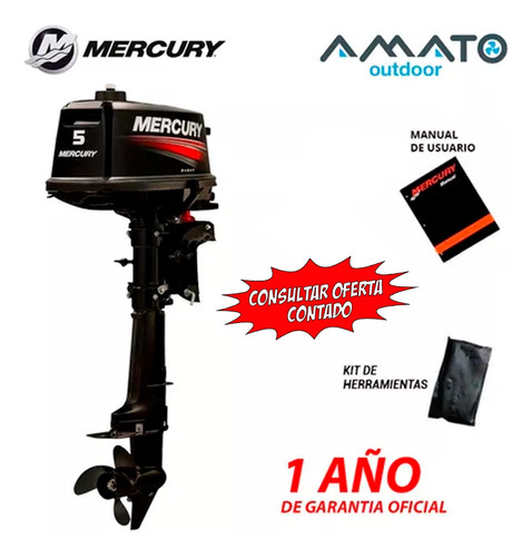 Motor Fuera De Borda Mercury 5 Hp 2t Pata Larga 5ml 